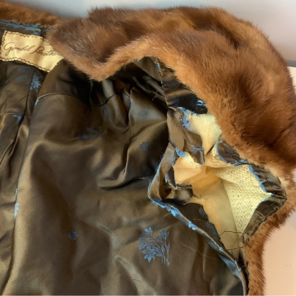 Vintage Gimbal Brothers Brown Fur Caplet Shawl Stole Cape *FLAWED - Picture 5 of 13